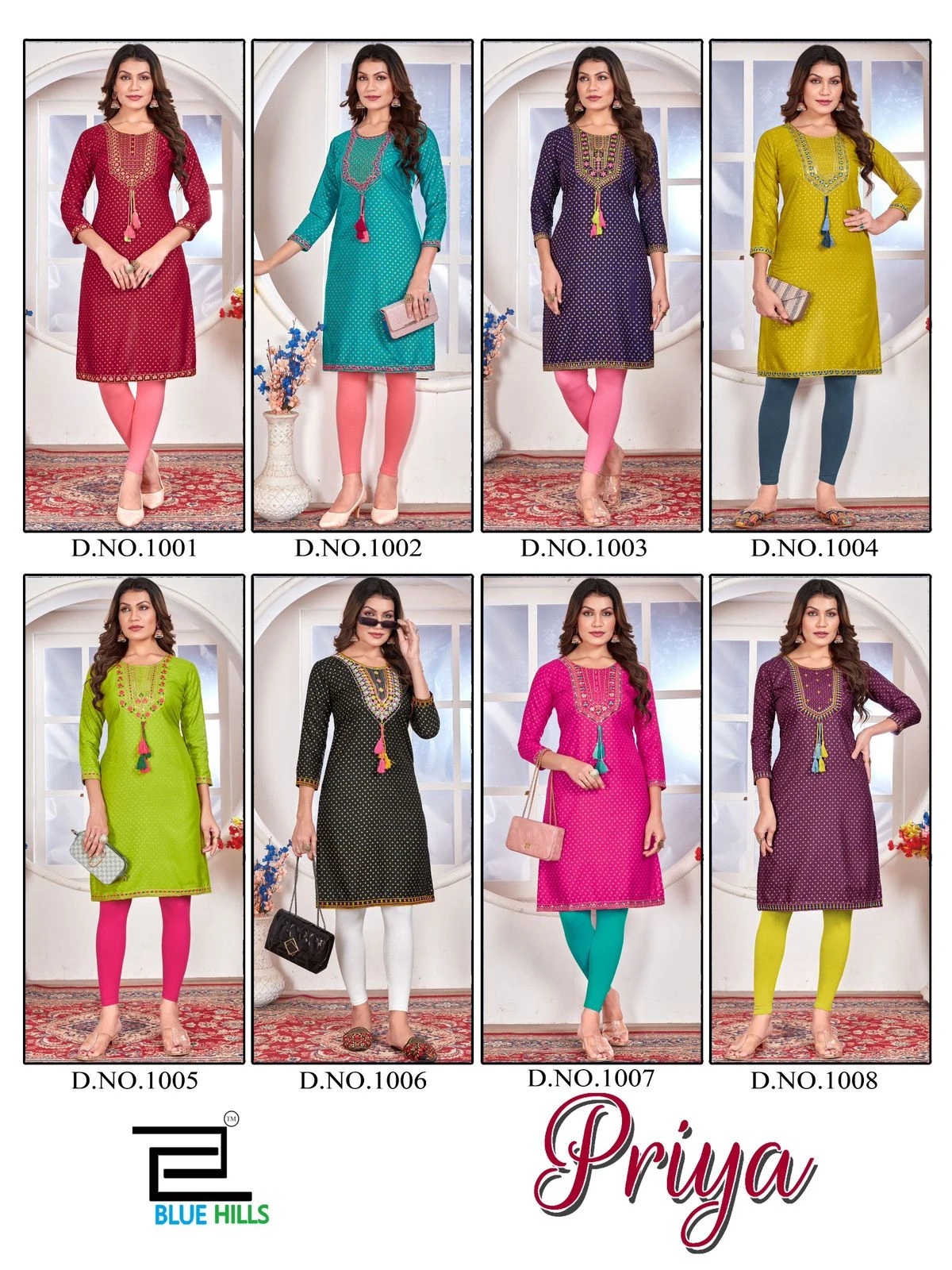 Blue Hills Priya Rayon 14Kg Wholesale Fancy Kurtis Catalog — Wholesale Kurtis, Blue Hills wholesale from Surat — view 10